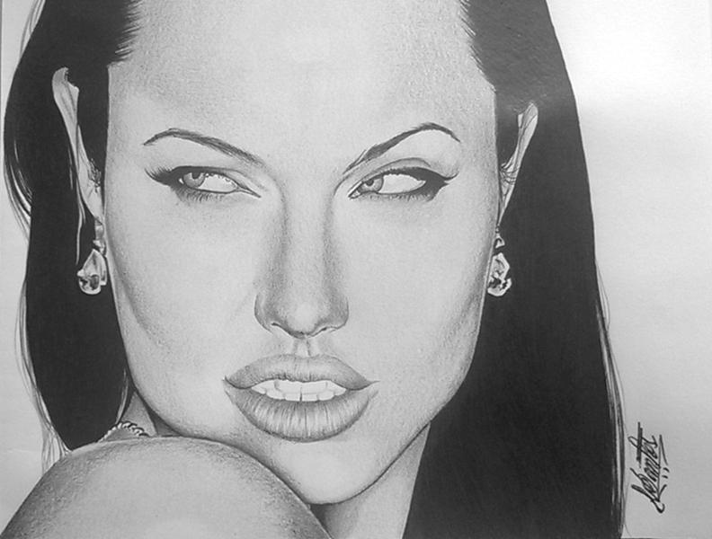 Desenho Realista Enviado Por Carlos Santos Angelina Jolie Desenhos