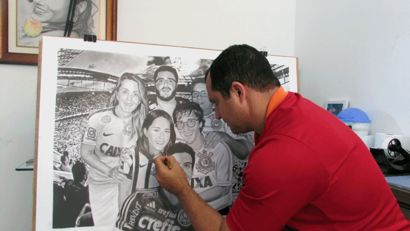 Aprender a desenhar - Carlos Damasceno desenhando gif