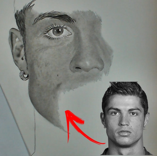 Desenho Realista - Aula de Desenho Realista - Sombreamento Realista - Desenhando Cristiano Ronaldo 