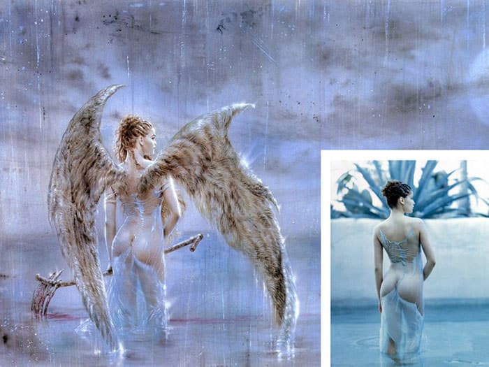 Luis Royo, "Fallen Angel IV" com inspiração de Laetitia Casta