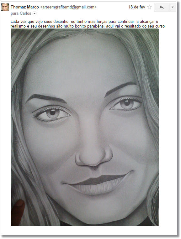 DESENHO DE ALUNO - CURSO O SEGREDO DO DESENHO REALSTA - CARLOS DAMASCENO