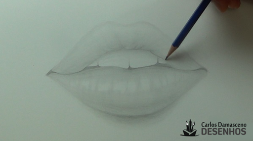 Desenhando Boca Realista  How to draw a realistic mouth 