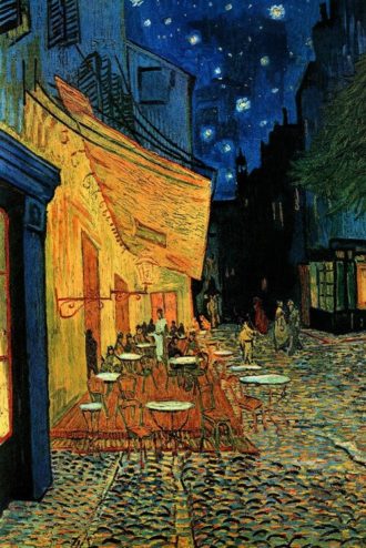 Café Terrace at Night (1888), Vincent van Gogh, como um exemplo de perspectiva de um ponto.