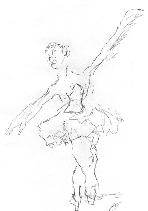 uma bailarina como parte de um exercício de desenho