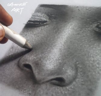 Desenho de nariz hiper-realista por Cofrancis Art