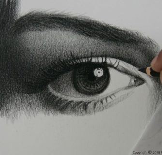 Esboço hiper-realista de um olho Desenho realista de olhos Desenho a lápis