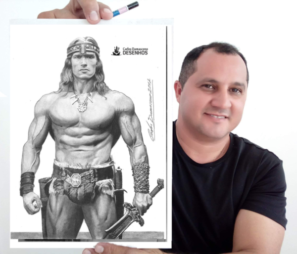 Conan de Arnold Schwarzenegger agradece ao desenhista Carlos Damasceno