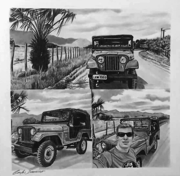 Jeep Willys - desenho Realista by Carlos Damasceno