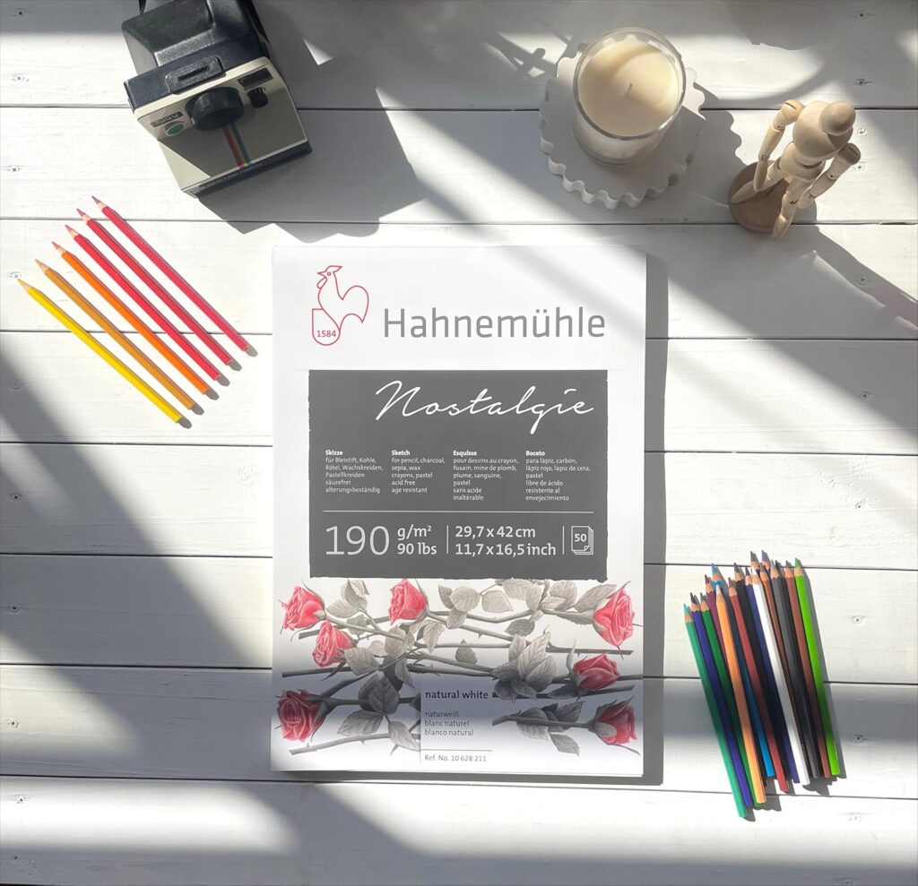 Nostalgie Sketch Pad 190 g/m², bloco desenho, A4, 50 fls