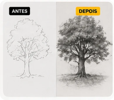 antes e depois arvore