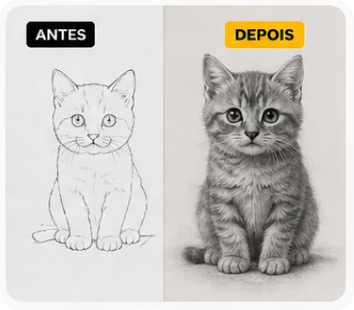antes e depois gato