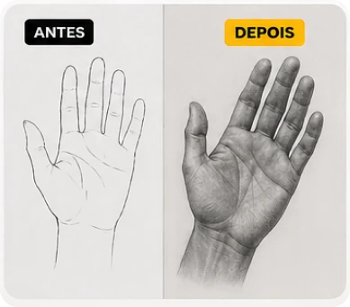 antes e depois mão