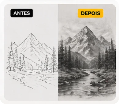 antes e depois montanha