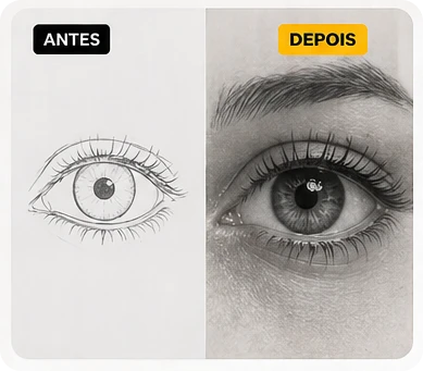 antes e depois olho